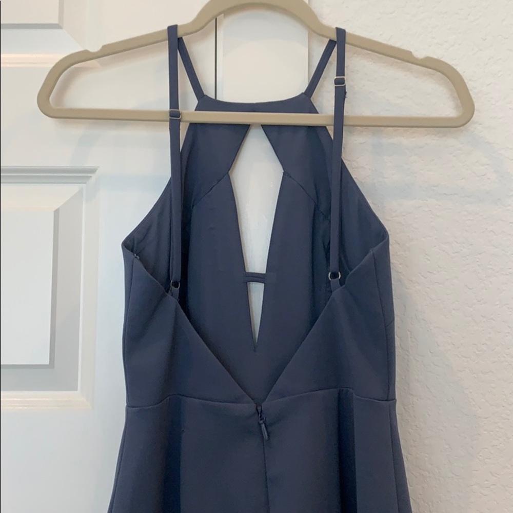 BCBGMAXAZRIA Front Cutout Halter Gown - Picture 4 of 5
